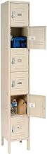 Global Industrial One-Wide Six-Tier Locker with Padlock Hasp, 12"W x 15"D x