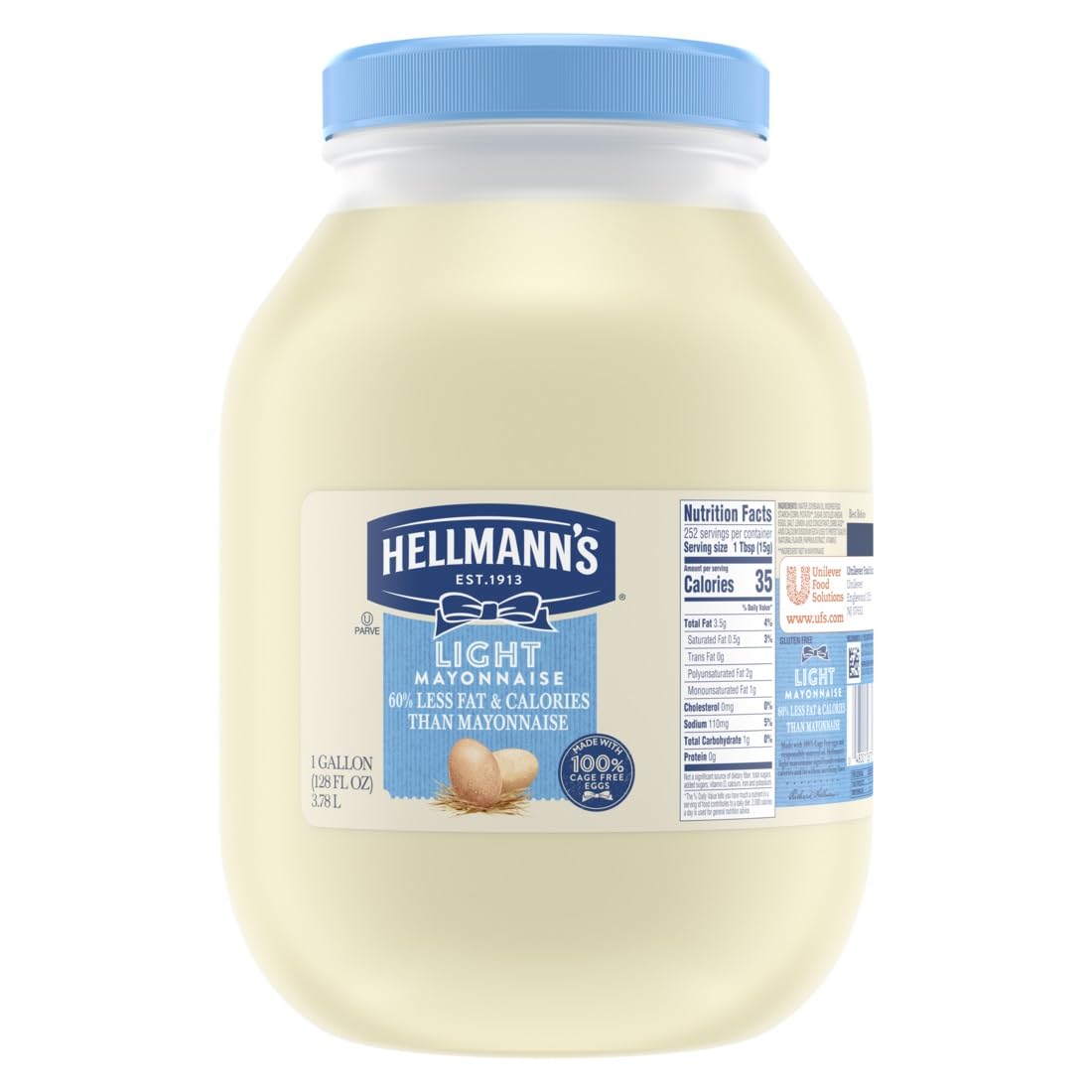 HELLMANN'S Light / 128 Ounce (Pack of 4) / 4 Mayonnaise