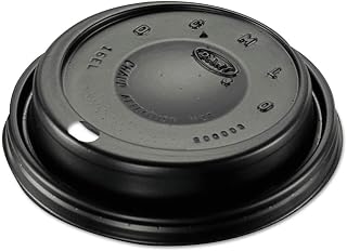Dart 16ELBLK Cappuccino Dome Sipper Lids, Black, Plastic, 100/pack, 10 Packs/carton