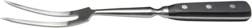Winco 12" Black Cook's Stainless Steel Fork, Forged, POM Handle | Durable construction, Turning Roasts, Carving, Meat Preparation and Commercial Kitchen Use