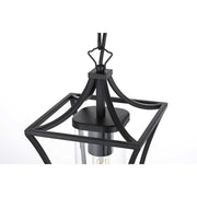Belgrade One Light Outdoor Pendant Black by Lighting Design – Iron, Black, Model OD311H15BK