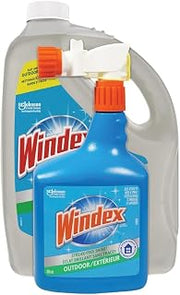 Windex Outdoor Window Glass and Patio Cleaner, 32oz + 1 Gallon Refill