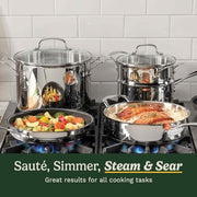 Cuisinart Stainless Steel / 1.4L, 2.4L, 2.8L, 7.6L, 20cm, 25cm / 11 Piece Cookware Sets
