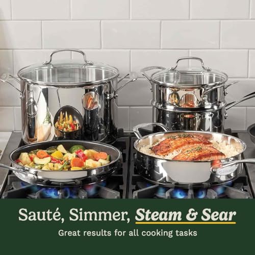 Cuisinart Stainless Steel / 1.4L, 2.4L, 2.8L, 7.6L, 20cm, 25cm / 11 Piece Cookware Sets