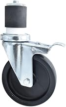 BK Resources 5" Polyolefin 2" Expanding Stem Swivel Caster for Work Tables with Total Lock Brake, NSF, 300lb Capacity Per Wheel