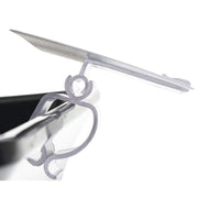 Clear Low-Profile Ratchet Style Sign Holder - 1"L by HUBERT – Polycarbonate, Clear, Pack of 25, Model 109069