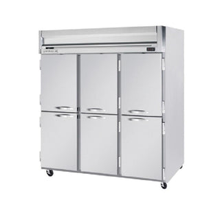 HFS3-5HS 78" Horizon Series Three Section Solid Half Door Reach-In Freezer 74 cu.ft. Capacity Stainless Steel Front Gray Painted Sides and Stainless Steel by Beverage-Air – Model