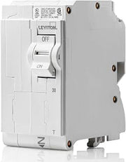Leviton LB230-T 30A 2-Pole Plug-On Standard Branch Circuit Breaker, Thermal Magnetic, 120/240 VAC, White
