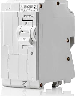 Leviton LB230-T 30A 2-Pole Plug-On Standard Branch Circuit Breaker, Thermal Magnetic, 120/240 VAC, White
