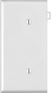 Leviton 1-Gang No Device Blank Wallplate, Sectional, Thermoplastic Nylon, Strap Mount, End Panel, PSE14-W, White