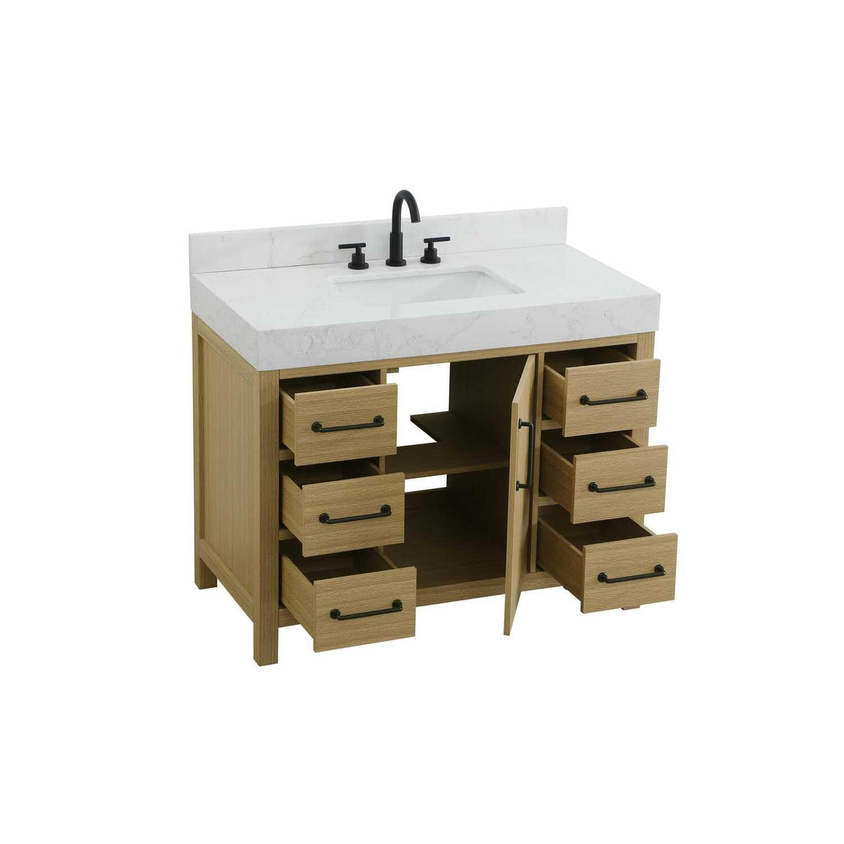 Elegant Kitchen and Bath 42" Single Bathroom Vanity in Honey Brown by Elegant Lighting – unspecified, Wood, Honey Brown, Model VF60642MHB-BS