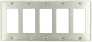 Leviton 5-Gang Decora Wallplate, Standard Size, With Screws Bagged, Device Mount, Stainless Steel Sky Blue, 84423-40