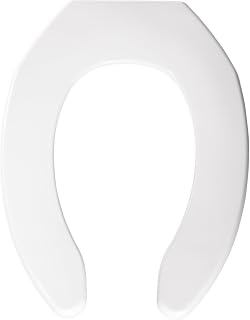 Bemis 1055SSC Commercial Open Front Plastic Toilet Seat, Heavy Duty Industrial No Slam Seat, Elongated, White