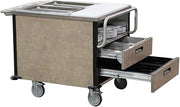 6755 SuzyQ Hot Food Cart, 34"W x 41-3/8"D x 35"H with (2) Full Size 6" Deep Hot Wells