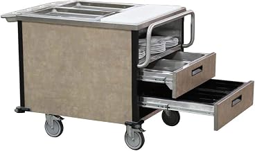 6755 SuzyQ Hot Food Cart, 34"W x 41-3/8"D x 35"H with (2) Full Size 6" Deep Hot Wells