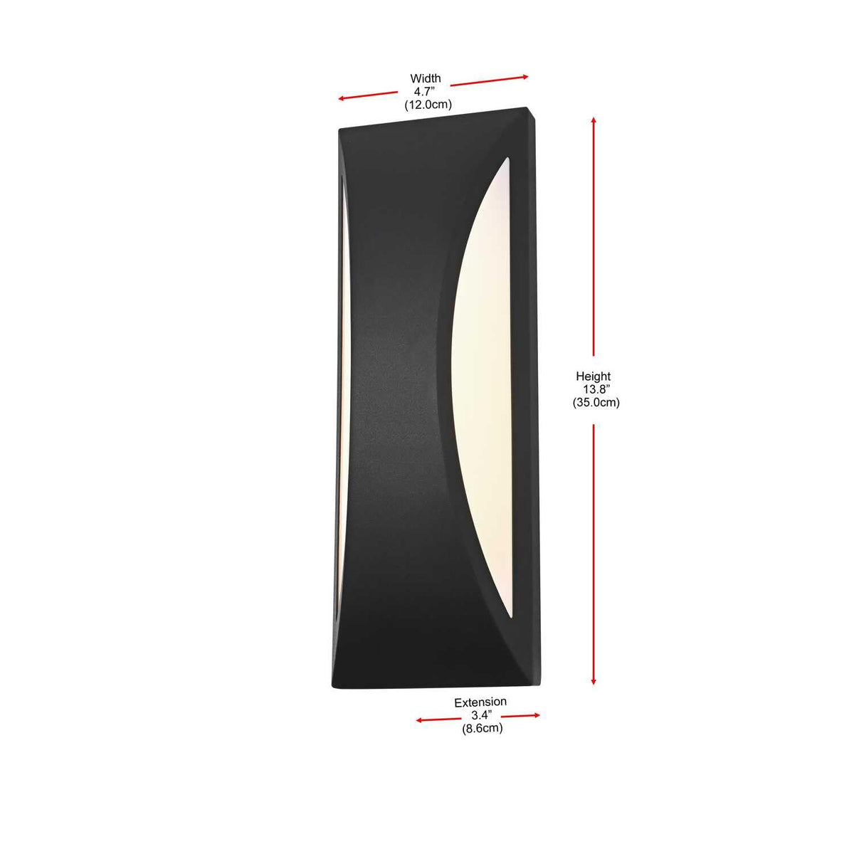 Zayn LED Outdoor Wall Sconce Black by Lighting Design – 8.2", Iron, Black, Model OD407W14BK