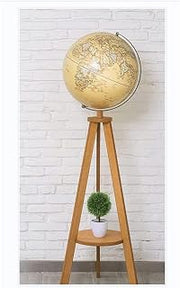 World Globe Geo Lighting Floor Stand Globe Lighting World Globe with Wood Raised Embossed Earth Globe, 18.8x55.1 Inch for Home, Office Clear Text Marking