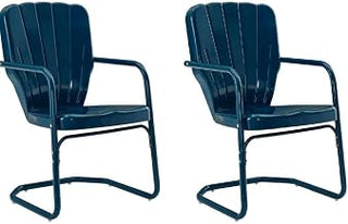 Ridgeland Navy 2-Piece Outdoor Chair Set, Weather-Resistant, Stylish, Comfortable, Patio, Garden, Seats Two