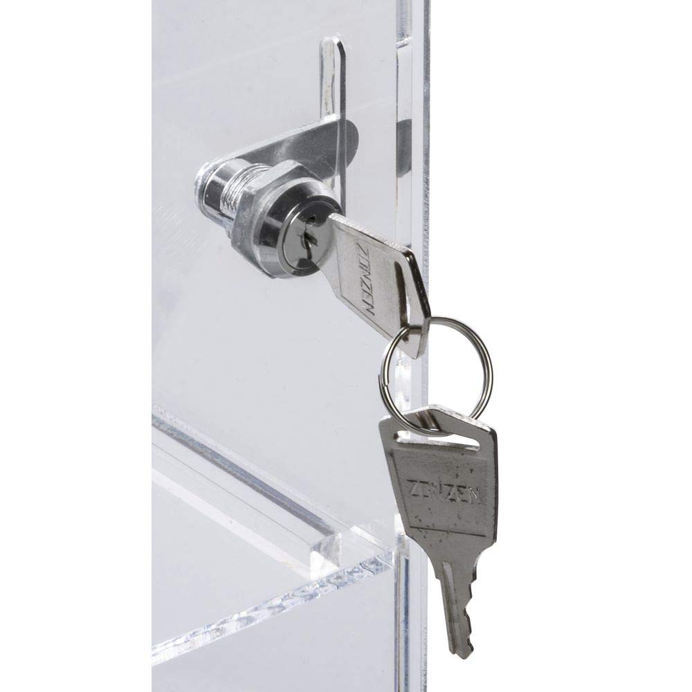 Rotating Clear Acrylic Showcase with Lock by AARCO DISPLAY PRODUCTS – Clear, Model 1473