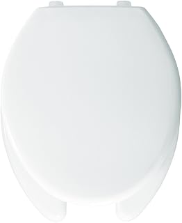 Bemis 1250TT000 Plastic Elongated Toilet Seat With Open Front and Cover, White