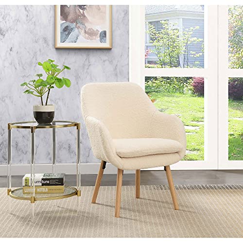 Convenience Concepts Sherpa Creme / Chair / (L) 25.25 in. x (W) 26.75 in. x (H) 33.5 in. Chairs