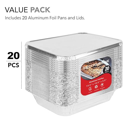Stock Your Home 20 Pack W/ Lids / Silver / 96.0 ounces Disposable Cookware