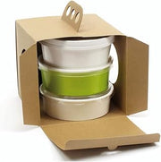 PacknWood 210CDP177 Take Out Lunch Box, to go Boxes, Disposable Food containers, Corrugated Boxes, mini Cardboard Boxes, Small Boxes for Gifts, mini Boxes, Kraft Boxes -6.9 x 6.9 x 5.9in -100 pcs