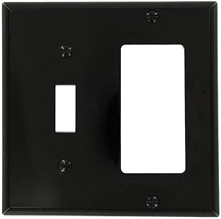 Leviton 2-Gang 1-Toggle 1-Decora/GFCI Device Combination Wallplate, 80707-E, Black
