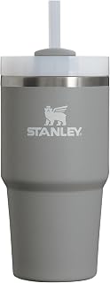 STANLEY Quencher H2.0 Flow State Tumbler, 20 oz, Stone | Straw and 3-Position Lid | Cup Holder Compatible for Travel | Insulated Stainless Steel Cup | BPA-Free