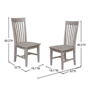 Solid Wood Dining Chair with Mission-Style Frame by Furnifact – Wood, Washed Gray Taupe, Pack of 2