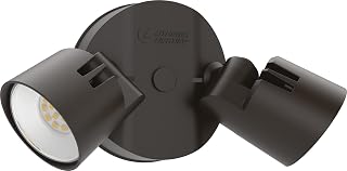 Lithonia Lighting HomeGuard 2-Light LED Outdoor Flood Lights, 4000K, Bronze