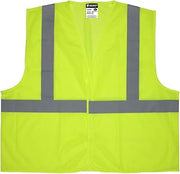 MCR Safety V2CL2MOZ Economy Safety Vest, Hook and Loop Closure, Lime, Large