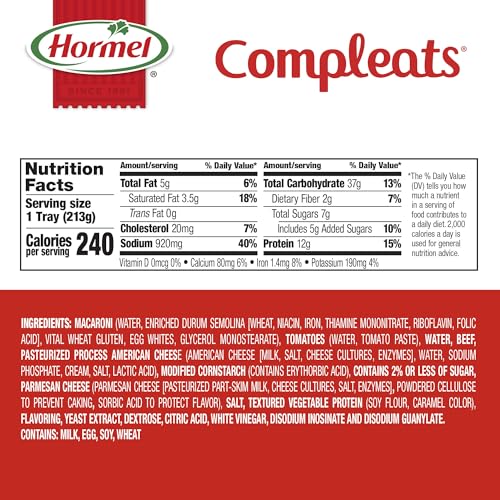 HORMEL COMPLEATS Beefy Mac / 7.5 Ounce (Pack of 7) / Microwave Meals Pasta & Noodle Dishes