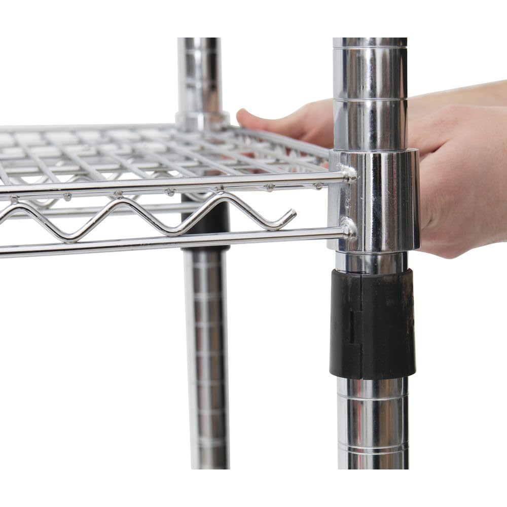 Heavy Duty Wire Shelving with 1 1/2" Post - 36" L x 18" W x 63" H by HUBERT – Onesize, Alloy Steel, Silver, Model T1836K-63