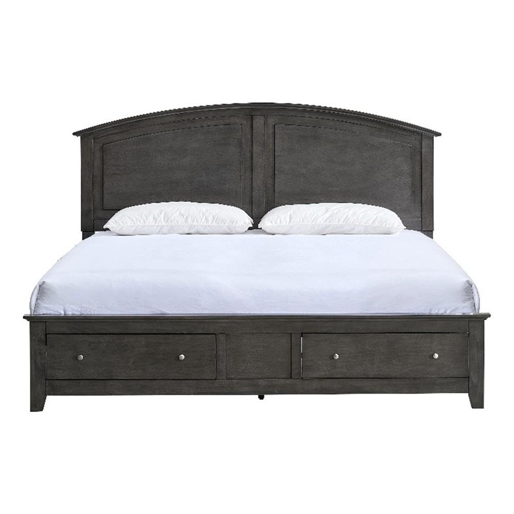 Hammond King Bed Gray by Glory Furniture – Wood, Grey, Model G5405B-KSB