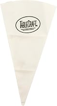 Tablecraft Canvas Pastry Bag, 12"x7"x0.02", White Polyurethane Coated, Durable Reusable Icing Bag, Flexible Decorating Tool for Baking, Piping, and Food Prep Applications