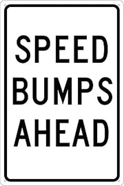 National Marker Traffic Warning Signs; Speed Bumps Ahead, 18X12, .040 Aluminum (TM35G)