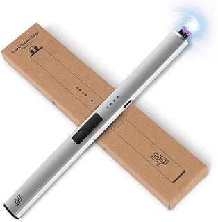 Rechargeable Electric Candle Lighter, Flameless Splash and Windproof USB Type-C Rechargeable Long Lighter for BBQ,Stove,Fireplace