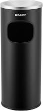 Global Industrial Steel Ashtray Trash Can, 3 Gallon, Black, Powder Coat Finish, Dual Disposal Points, 25-1/2"H x 10-1/4" Diameter