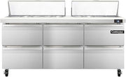 SW72-18-D Sandwich Unit, 72" W, With 18 Pan Top Openings & Six Drawers
