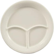 CAC China CMP-21 Stoneware Round Plate with 3 Compartments, 12-Inch, American White, Box of 12