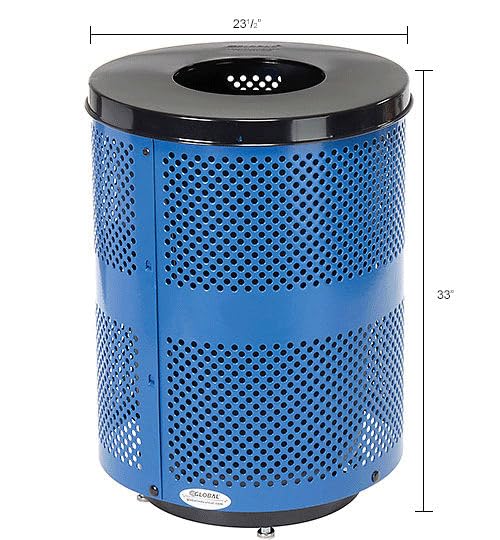 Global Industrial Blue / Industrial / 36.0 gallons Outdoor Trash Cans