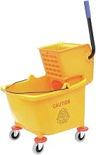 HUBERT Mop Bucket with Wringer Combo 34 Quart Yellow Plastic - 23 5/8" L x 15 3/4" W x 36 5/8" H