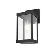 Peter One Light Outdoor Wall Sconce Black by Lighting Design – 8.2", Iron, Black, Model OD413W14BK