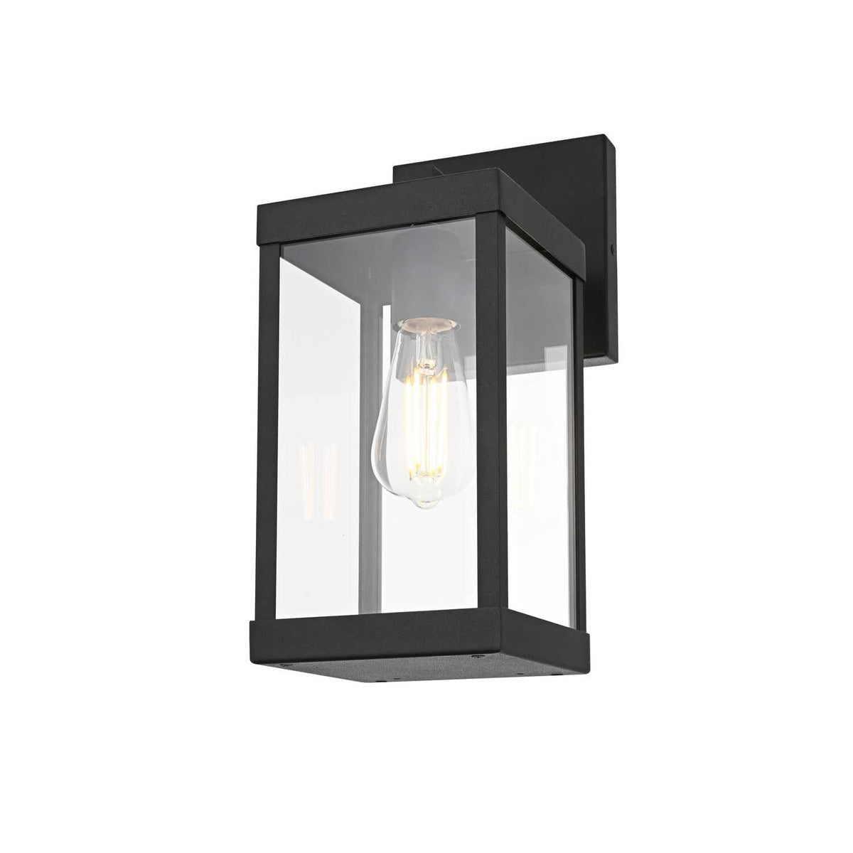 Peter One Light Outdoor Wall Sconce Black by Lighting Design – 8.2", Iron, Black, Model OD413W14BK