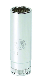 1/4" Drive 6 Pt. Deep Socket by GEARWRENCH – 15mm, Alloy Steel, Model 80150