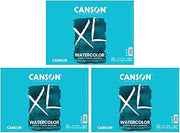 Canson XL Series Watercolor Paper Pad, 11" x 15", 30 Sheets/Pad, 3 Pads