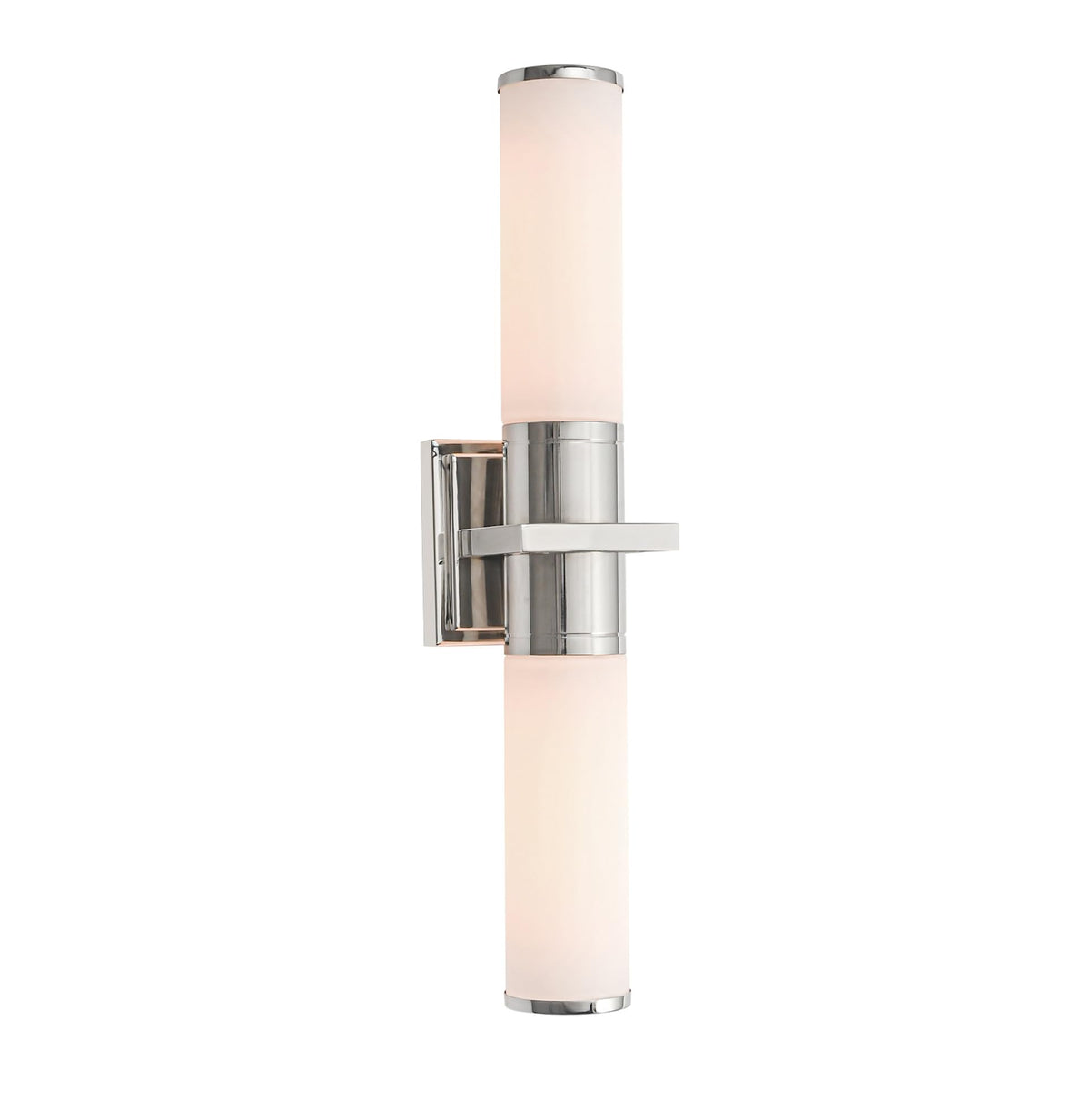 Polished Nickel Two-Light Bathroom Vanity from the Positano Collection by by Artcraft – Glass, Polished Nickel / Clear, Model AC11772CN