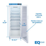 EQTemp Glass / Right Hand Door / 12.71 cubic_feet Lab Refrigerators