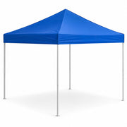Glownary Equipment 10' x 10' Pop-Up Canopy Tent – Blue, Steel Frame, Straight Leg, UV-Resistant, Portable with Carrying Bag